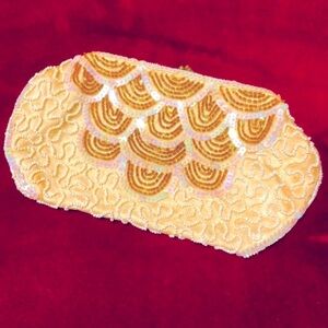 Vintage Iridescent and Gold Beaded Clutch